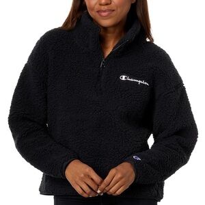 CHAMPION Black Fleece 1/4 Zip Sweatshirt